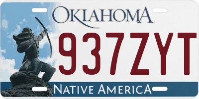 OK license plate 937ZYT