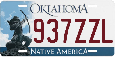 OK license plate 937ZZL