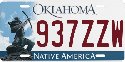 OK license plate 937ZZW