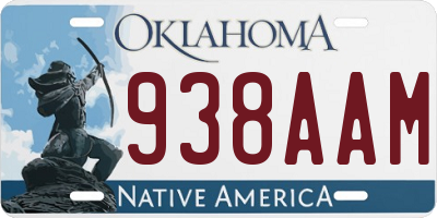 OK license plate 938AAM