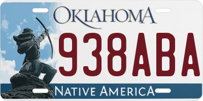 OK license plate 938ABA