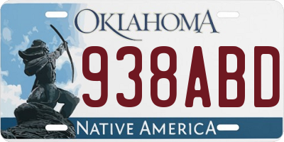 OK license plate 938ABD