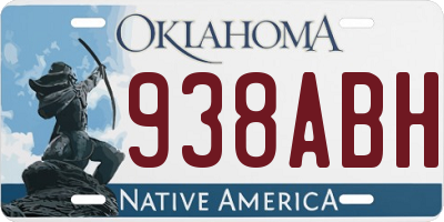 OK license plate 938ABH