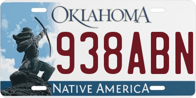 OK license plate 938ABN