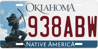 OK license plate 938ABW