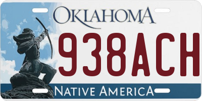 OK license plate 938ACH