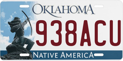 OK license plate 938ACU
