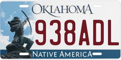 OK license plate 938ADL