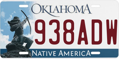 OK license plate 938ADW