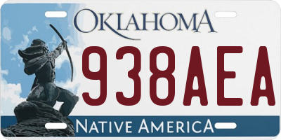 OK license plate 938AEA
