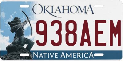 OK license plate 938AEM