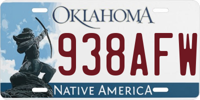 OK license plate 938AFW