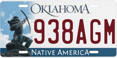 OK license plate 938AGM