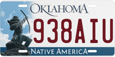 OK license plate 938AIU