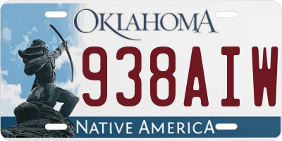 OK license plate 938AIW