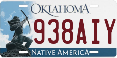 OK license plate 938AIY