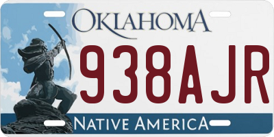 OK license plate 938AJR