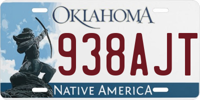 OK license plate 938AJT