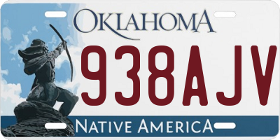 OK license plate 938AJV