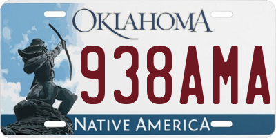 OK license plate 938AMA
