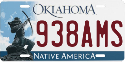 OK license plate 938AMS