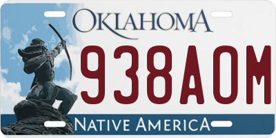 OK license plate 938AOM