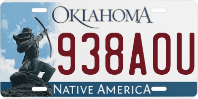 OK license plate 938AOU