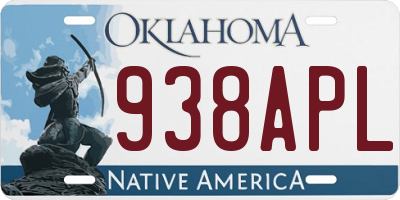 OK license plate 938APL