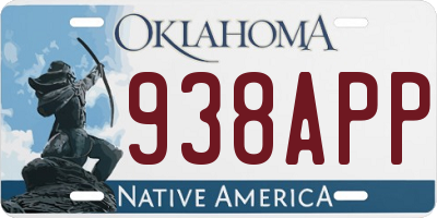 OK license plate 938APP