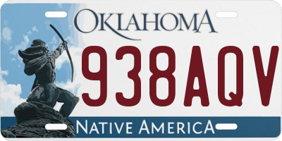 OK license plate 938AQV