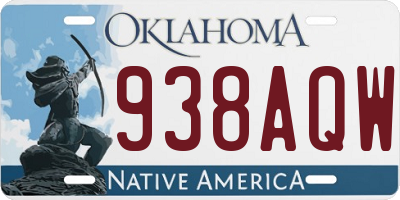 OK license plate 938AQW
