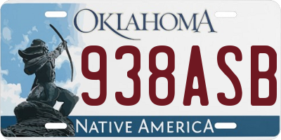 OK license plate 938ASB