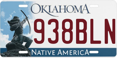 OK license plate 938BLN