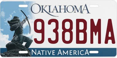 OK license plate 938BMA