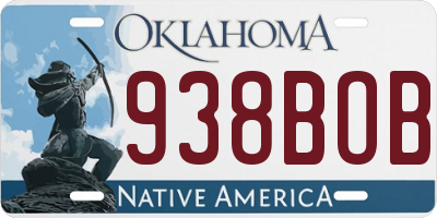 OK license plate 938BOB