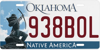 OK license plate 938BOL