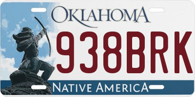 OK license plate 938BRK