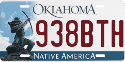 OK license plate 938BTH