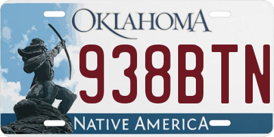 OK license plate 938BTN