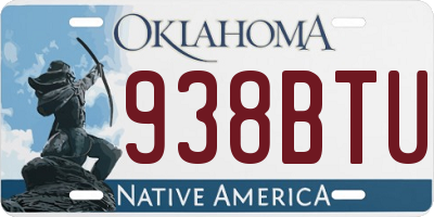 OK license plate 938BTU