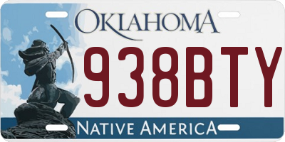 OK license plate 938BTY