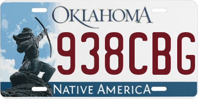 OK license plate 938CBG