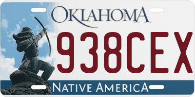 OK license plate 938CEX