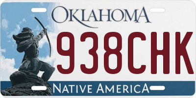OK license plate 938CHK
