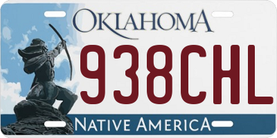 OK license plate 938CHL