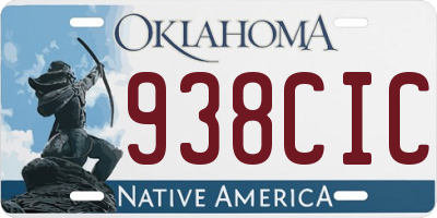 OK license plate 938CIC