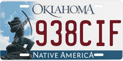 OK license plate 938CIF