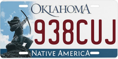 OK license plate 938CUJ