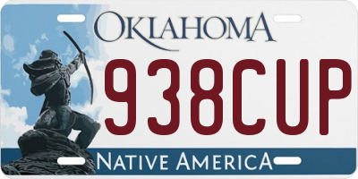 OK license plate 938CUP