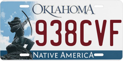 OK license plate 938CVF